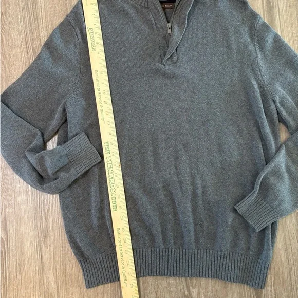 Chatham Road Men’s L Gray 1/4 Zip Pullover Sweater - Picture 3 of 7